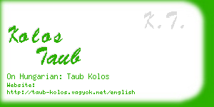 kolos taub business card